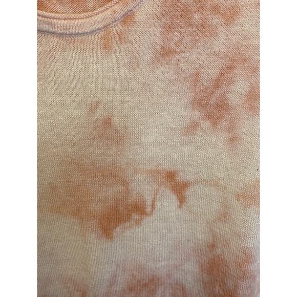 Pure Jill Linen Blend Knit Top 3/4 Sleeve Peach tye dye Sz M Petite Linen Blend - Picture 5 of 6